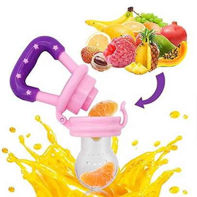 Silicone Baby Fruit Feeder Pacifier with Teething Rattle Toy image 6