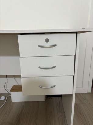 pure white wooden custom-made study desk image 2