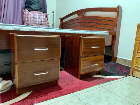 6 by 6 mahogany bed with High density mattress. image 1