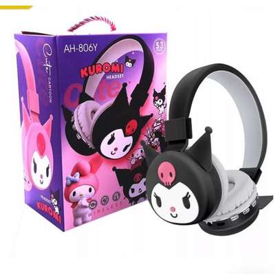 Cartoon Kids Over-Ear KUROMI  Headphones Purple & Black image 3