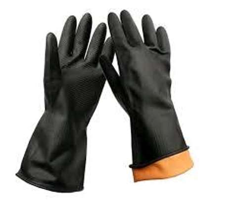 Heavy duty chemical resistant Industrial rubber gloves image 1