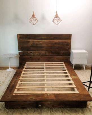 Floating solid wood bed image 2