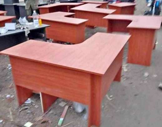 Modern L-Shaped office computer desk image 5