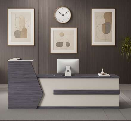 Office Desk:  200CM Reception Grey Office Desk image 1