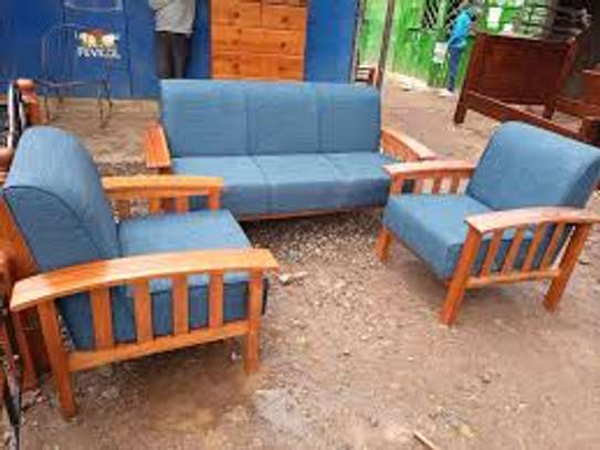 Sofa; 5 Seater Wooden Armrest Outdoor Resting Sofas image 1