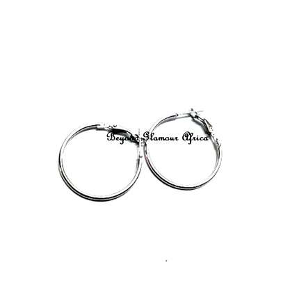 Womens Classic Silver Loop Earrings image 1