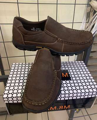 Premium Casual Dark Brown Slip On Men Shoes image 1