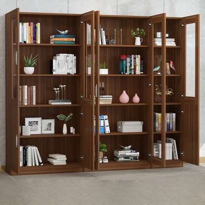 Burgundy Vertical Filing Cabinet with Shelves image 9