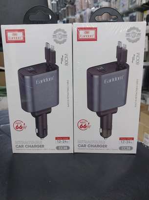Earldom Retractable Car Charger 4 in 1 Car Phone Charger 66W image 3