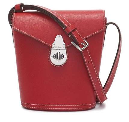 Calvin Klein Statement Series Lock Daytonna Leather Mini Bucket Crossbody Bag image 4