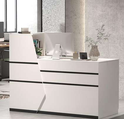 Office Desk: Wooden Rectangular Office Reception Desk image 1