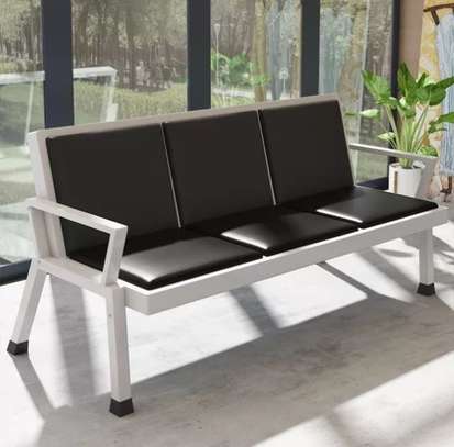 Leather Reception 3-Link Office Bench image 15