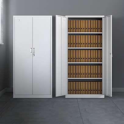 2-Door metallic office storage cabinet image 1