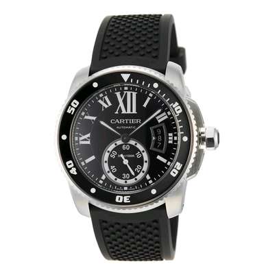 Calibre De Cartier Watch, 42mm, Steel, Rubber image 2