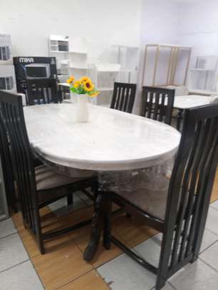 6 seater wooden dining set image 1