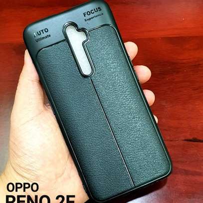 Auto Focus Leather Pattern Soft TPU Back Case Cover for Oppo 2F image 2