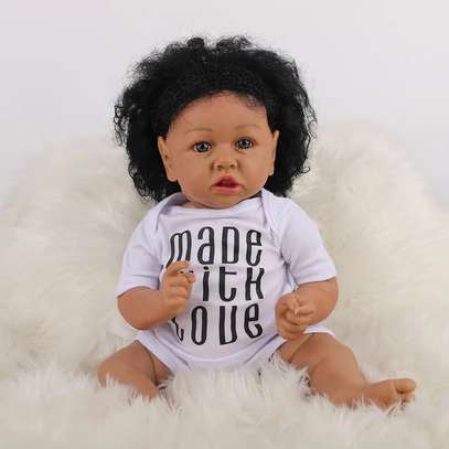 22 Inch Cute African Silicone Reborn Baby Doll image 5