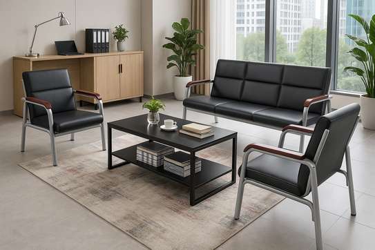 Office Sofa: High Faux Leather 5 Seater Sofa Set image 1