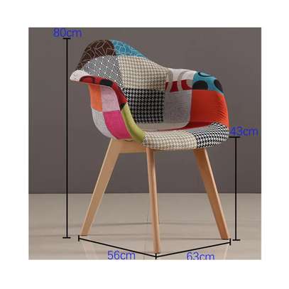 Colorful Patchwork Lounge Chair – Modern Fabric Armchair image 1