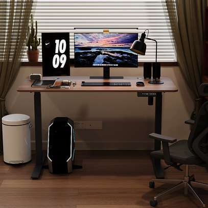Durable White Electric Height-Adjustable Standing Desk image 6