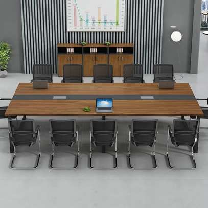 Modern Collaborative Office Table – Multi-Person Wood image 6