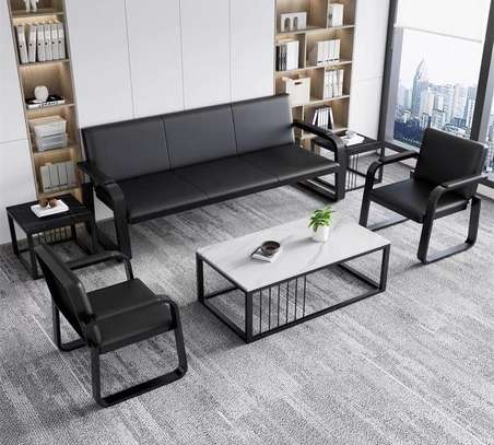 Office sofa: Modern Leather Reception Sofa image 1