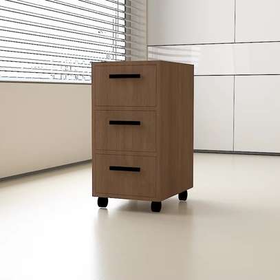 Mobile Wooden Filing Cabinet – 3 Drawers image 4