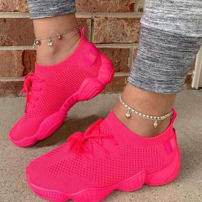 Hot pink classic huarache sneakers image 1