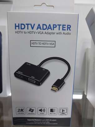 HDMI to VGA HDMI Adapter, Dual Display 4K HDMI to HDMI VGA image 3