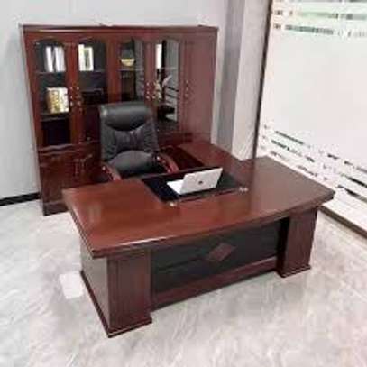 2 M L Shaped Mahogany Executive Office Desk image 8