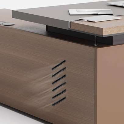 L-Shaped Computer Desk; 2M with Storage Shelves & Drawers image 5