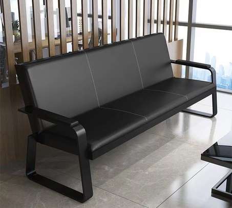 Office sofa: Modern Leather Reception Sofa image 2
