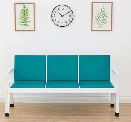 Office Bench: Green Heavy Duty Leather Bench image 1