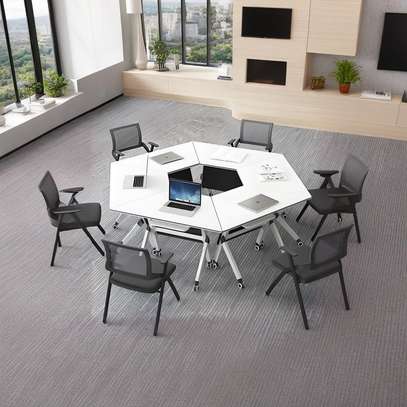 Foldable Training Table – White Finish image 3