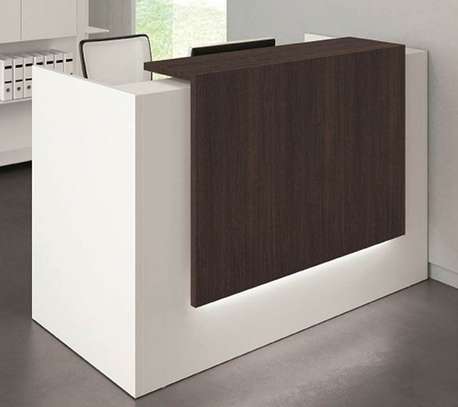 OFFICE DESK:  White Reception Office Desk image 6