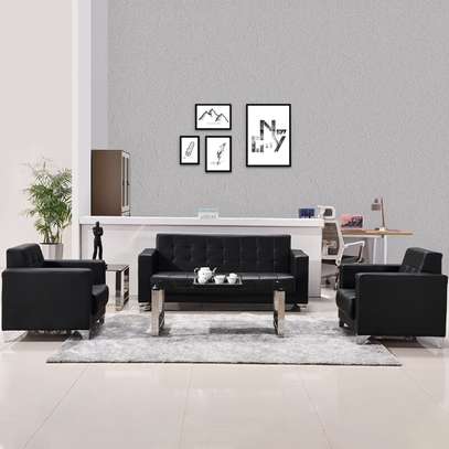 5-Seater Quality Leather Reception Sofa Set image 1