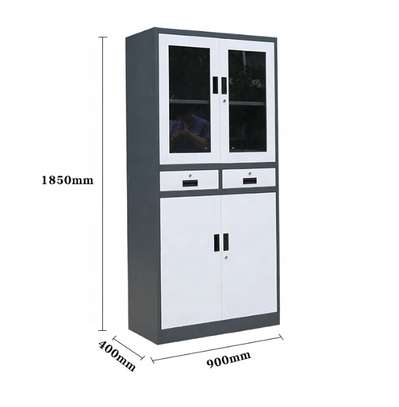 Steel 4 Door Storage Office Cabinet With 2 Drawers image 8