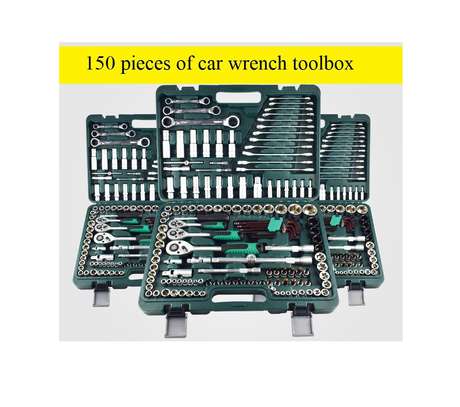 150 piece 1/2 1/4 3/8 a multi - functional toolbox with a variety of tools is image 1