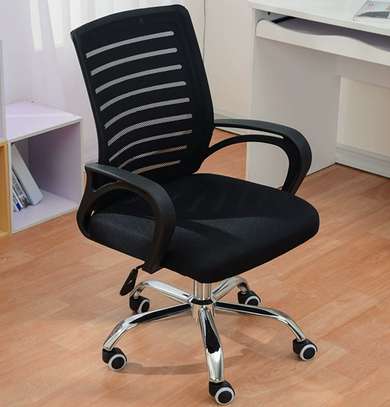 Swivel Black Mesh Office Chair Adjustable Height image 5