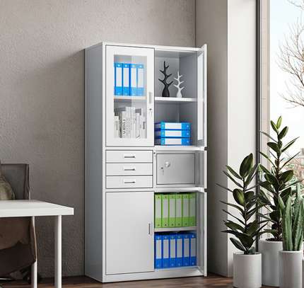Steel Glass Doors 3 Drawers Office Cabinet With A Safe image 12