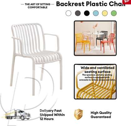 Heavy Duty Plastic Armrests Home Chair image 12