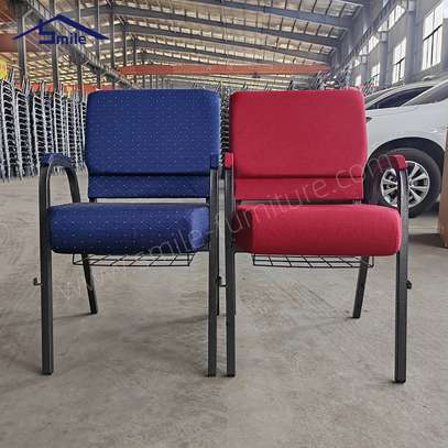 Conference Chair; Modern Steel Stackable Padded Church image 2