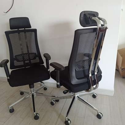 Premium Ergonomic Office Chair Brown & Black Leather image 11