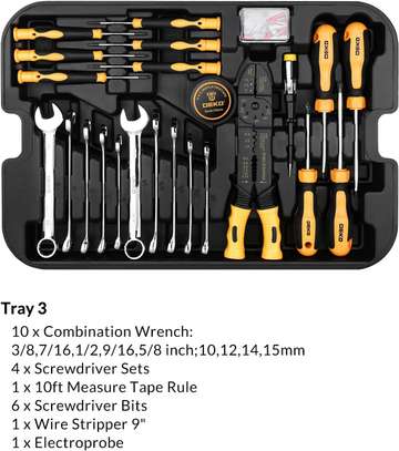 DEKOPRO 258 Piece Tool Kit with Rolling Tool Box image 5