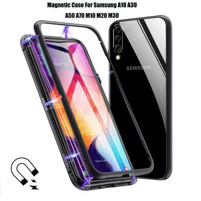 Magnetic Luxury Cases For Samsung A70,A60,A50,A40,A30,A20 With Tempered Back Glass image 5