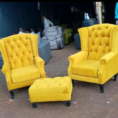 Wing chair sofa set image 1