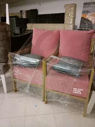 Modern pink single seater sofa set image 1