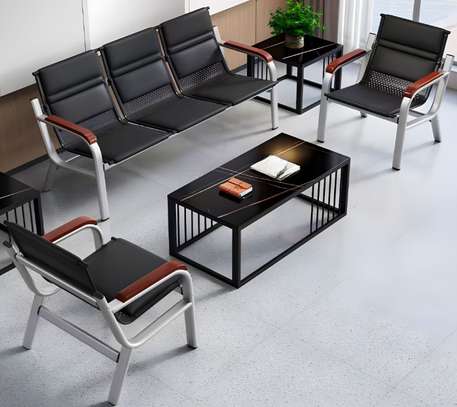 Office Sofa: 5-People Leather Modern Sofa image 5