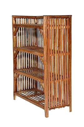 Bamboo Rustic Shoe Rack Decor Shelf image 2