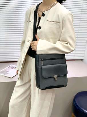 Men's Grey Crossbody Bag Durable Synthetic Leather image 5